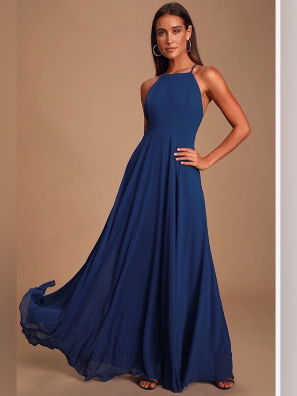 Navy Blue Maxi Dress New w/o tags"Mythical kind of love" by Lulus- size S